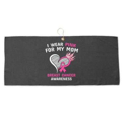 I Wear Pink For My Mom Large Microfiber Waffle Golf Towel