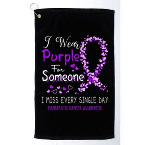 I Wear Purple For Someone Pancreatic Cancer Awareness Platinum Collection Golf Towel