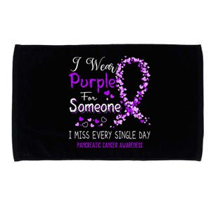 I Wear Purple For Someone Pancreatic Cancer Awareness Microfiber Hand Towel