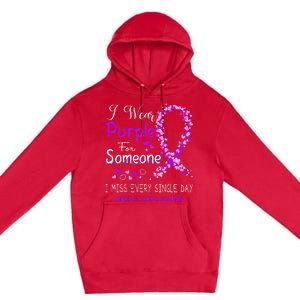 I Wear Purple For Someone Pancreatic Cancer Awareness Premium Pullover Hoodie