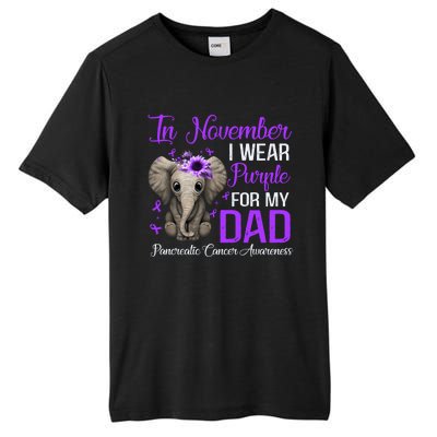 I Wear Purple For My Dad Pancreatic Cancer Awareness Month Gift Tall Fusion ChromaSoft Performance T-Shirt