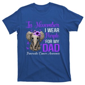 I Wear Purple For My Dad Pancreatic Cancer Awareness Month Gift T-Shirt