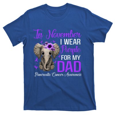 I Wear Purple For My Dad Pancreatic Cancer Awareness Month Gift T-Shirt