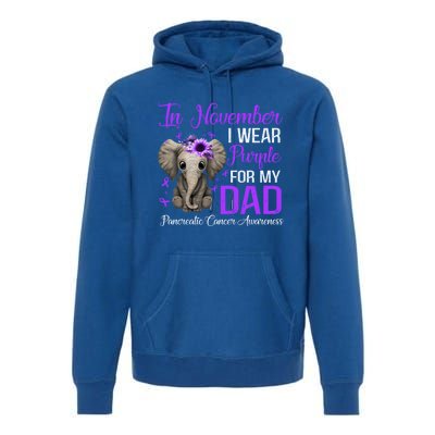 I Wear Purple For My Dad Pancreatic Cancer Awareness Month Gift Premium Hoodie