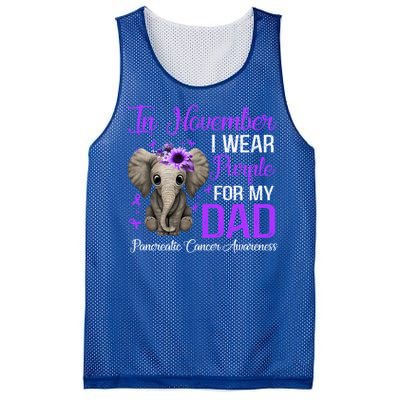 I Wear Purple For My Dad Pancreatic Cancer Awareness Month Gift Mesh Reversible Basketball Jersey Tank