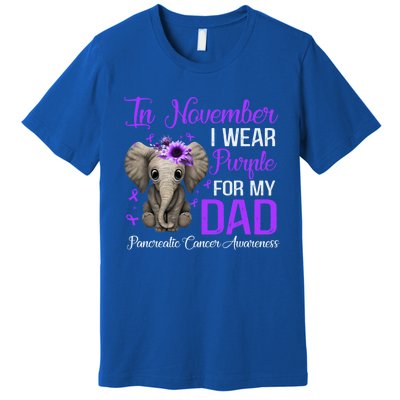 I Wear Purple For My Dad Pancreatic Cancer Awareness Month Gift Premium T-Shirt