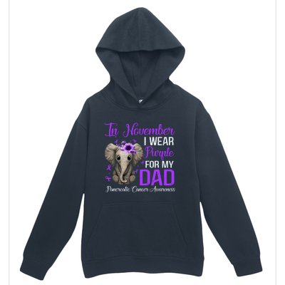 I Wear Purple For My Dad Pancreatic Cancer Awareness Month Gift Urban Pullover Hoodie