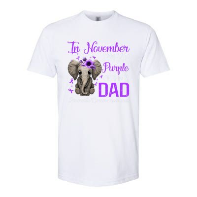 I Wear Purple For My Dad Pancreatic Cancer Awareness Month Gift Softstyle CVC T-Shirt