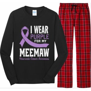 I Wear Purple For My Meemaw Pancreatic Cancer Awareness Long Sleeve Pajama Set