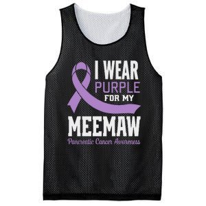 I Wear Purple For My Meemaw Pancreatic Cancer Awareness Mesh Reversible Basketball Jersey Tank