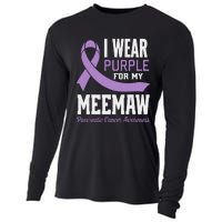 I Wear Purple For My Meemaw Pancreatic Cancer Awareness Cooling Performance Long Sleeve Crew