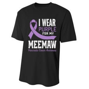 I Wear Purple For My Meemaw Pancreatic Cancer Awareness Performance Sprint T-Shirt