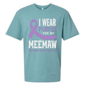 I Wear Purple For My Meemaw Pancreatic Cancer Awareness Sueded Cloud Jersey T-Shirt