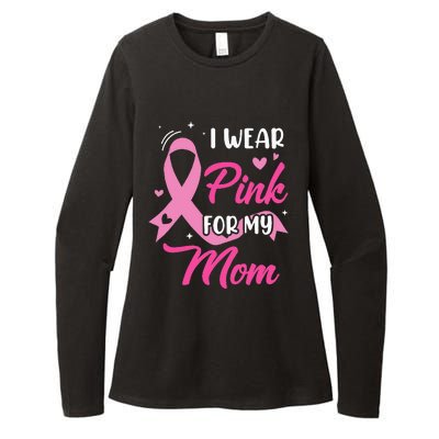 I Wear Pink For My Mom Support Breast Cancer Awareness Womens CVC Long Sleeve Shirt