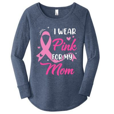 I Wear Pink For My Mom Support Breast Cancer Awareness Women's Perfect Tri Tunic Long Sleeve Shirt