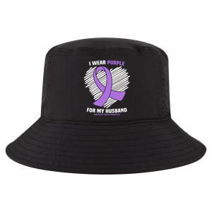 I Wear Purple For My Husband Pancreatic Cancer Awareness Gift Cool Comfort Performance Bucket Hat