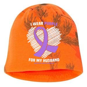 I Wear Purple For My Husband Pancreatic Cancer Awareness Gift Kati - Camo Knit Beanie