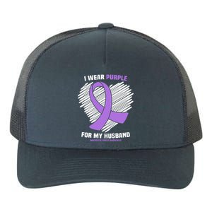 I Wear Purple For My Husband Pancreatic Cancer Awareness Gift Yupoong Adult 5-Panel Trucker Hat