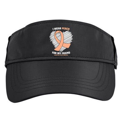 I Wear Peach For My Friend Endometrial Funny Cancer Awareness Adult Drive Performance Visor