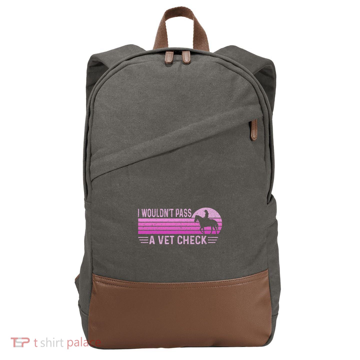I WouldnT Pass A Vet Check Retro Vintage Gift Cotton Canvas Backpack