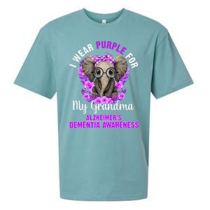 I Wear Purple For Grandma Dementia Awareness Elephant Sueded Cloud Jersey T-Shirt