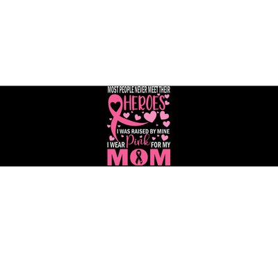 I Wear Pink For My Mom Breast Cancer Awareness Kids Support Bumper Sticker