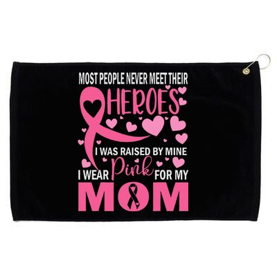 I Wear Pink For My Mom Breast Cancer Awareness Kids Support Grommeted Golf Towel