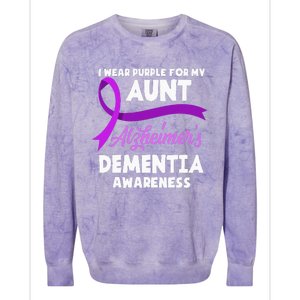 I Wear Purple For My Aunt Alzheimers Dementia Awareness Colorblast Crewneck Sweatshirt