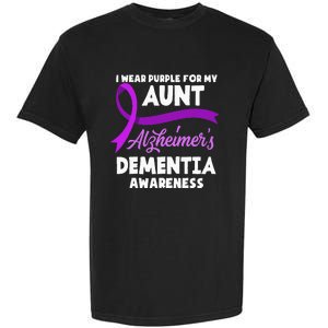 I Wear Purple For My Aunt Alzheimers Dementia Awareness Garment-Dyed Heavyweight T-Shirt