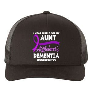 I Wear Purple For My Aunt Alzheimers Dementia Awareness Yupoong Adult 5-Panel Trucker Hat