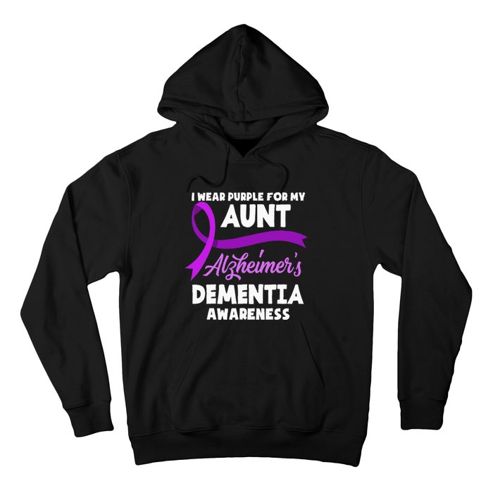 I Wear Purple For My Aunt Alzheimers Dementia Awareness Hoodie