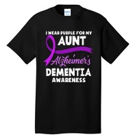 I Wear Purple For My Aunt Alzheimers Dementia Awareness Tall T-Shirt