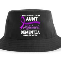 I Wear Purple For My Aunt Alzheimers Dementia Awareness Sustainable Bucket Hat