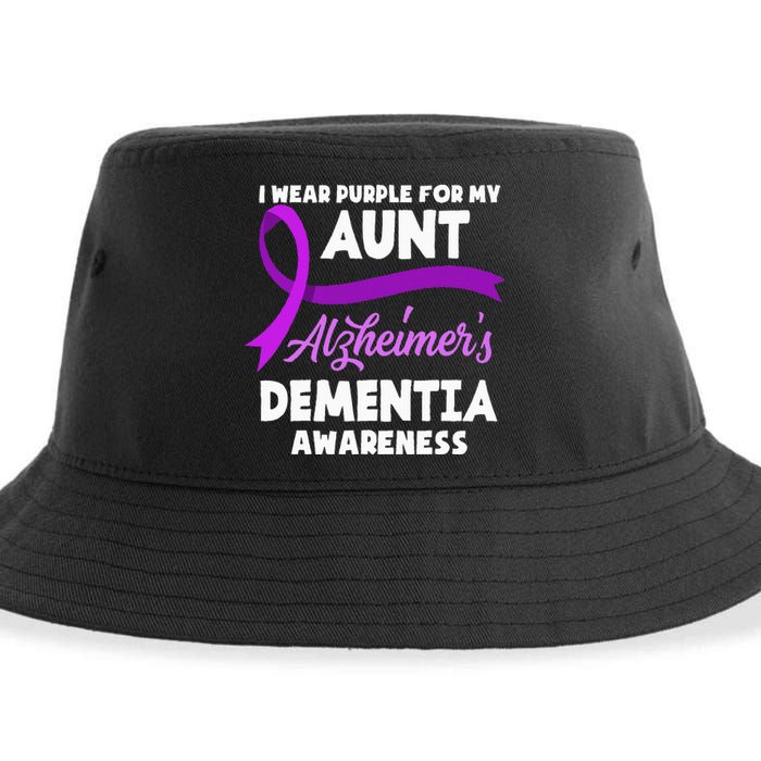 I Wear Purple For My Aunt Alzheimers Dementia Awareness Sustainable Bucket Hat