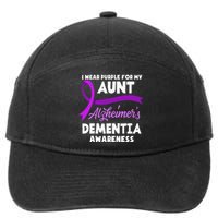 I Wear Purple For My Aunt Alzheimers Dementia Awareness 7-Panel Snapback Hat