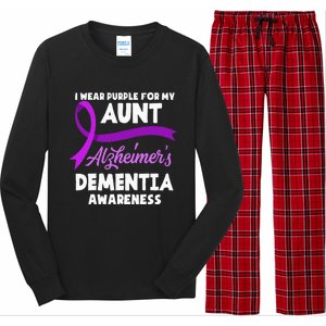 I Wear Purple For My Aunt Alzheimers Dementia Awareness Long Sleeve Pajama Set