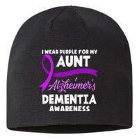 I Wear Purple For My Aunt Alzheimers Dementia Awareness Sustainable Beanie