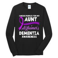 I Wear Purple For My Aunt Alzheimers Dementia Awareness Tall Long Sleeve T-Shirt