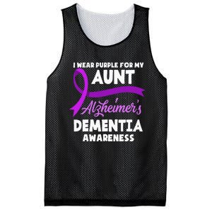 I Wear Purple For My Aunt Alzheimers Dementia Awareness Mesh Reversible Basketball Jersey Tank