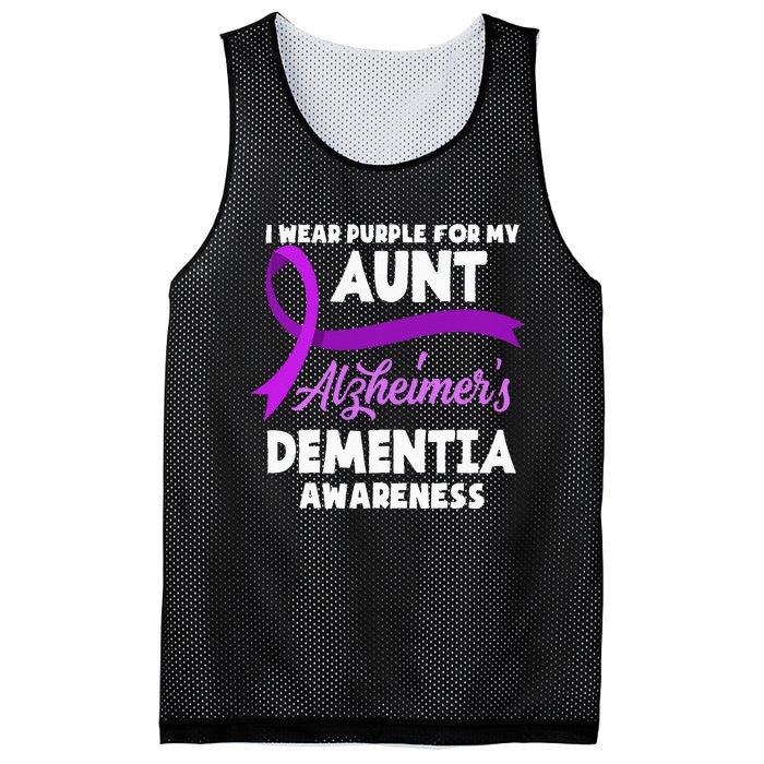 I Wear Purple For My Aunt Alzheimers Dementia Awareness Mesh Reversible Basketball Jersey Tank