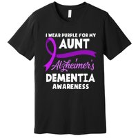 I Wear Purple For My Aunt Alzheimers Dementia Awareness Premium T-Shirt