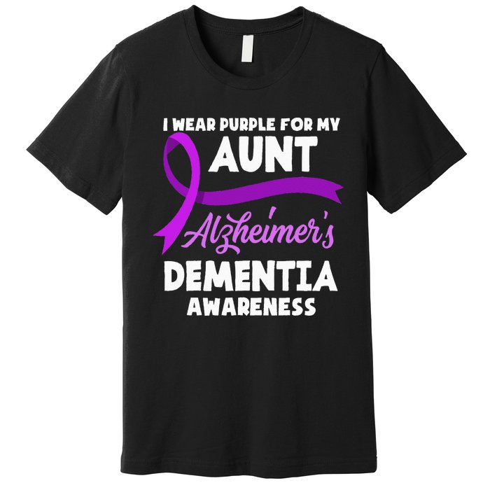 I Wear Purple For My Aunt Alzheimers Dementia Awareness Premium T-Shirt