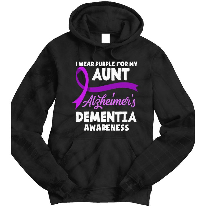 I Wear Purple For My Aunt Alzheimers Dementia Awareness Tie Dye Hoodie