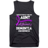 I Wear Purple For My Aunt Alzheimers Dementia Awareness Tank Top