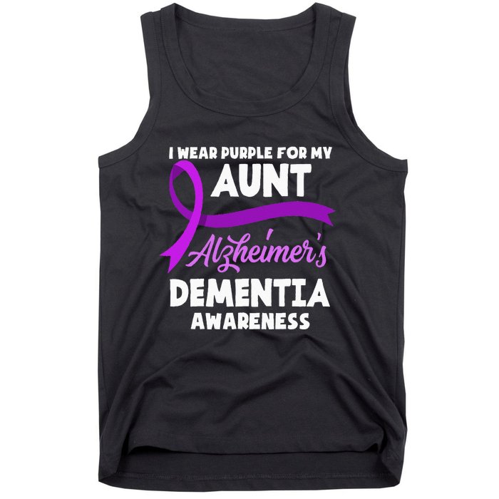 I Wear Purple For My Aunt Alzheimers Dementia Awareness Tank Top