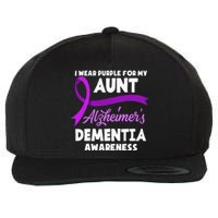 I Wear Purple For My Aunt Alzheimers Dementia Awareness Wool Snapback Cap