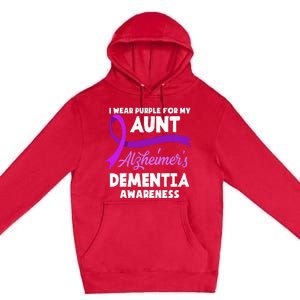 I Wear Purple For My Aunt Alzheimers Dementia Awareness Premium Pullover Hoodie