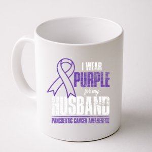 I Wear Purple For My Husband Pancreatic Cancer Awareness Gift Coffee Mug