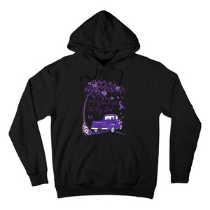 I Wear Purple For My Dad Alzheimers Awareness Truck Hoodie