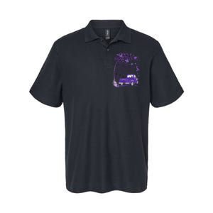 I Wear Purple For My Dad Alzheimers Awareness Truck Softstyle Adult Sport Polo